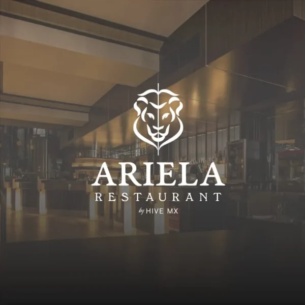 Ambiente moderno y sofisticado del restaurante ARIELA en el hotel Hive, Ciudad de México, con mesas elegantes y un diseño único.